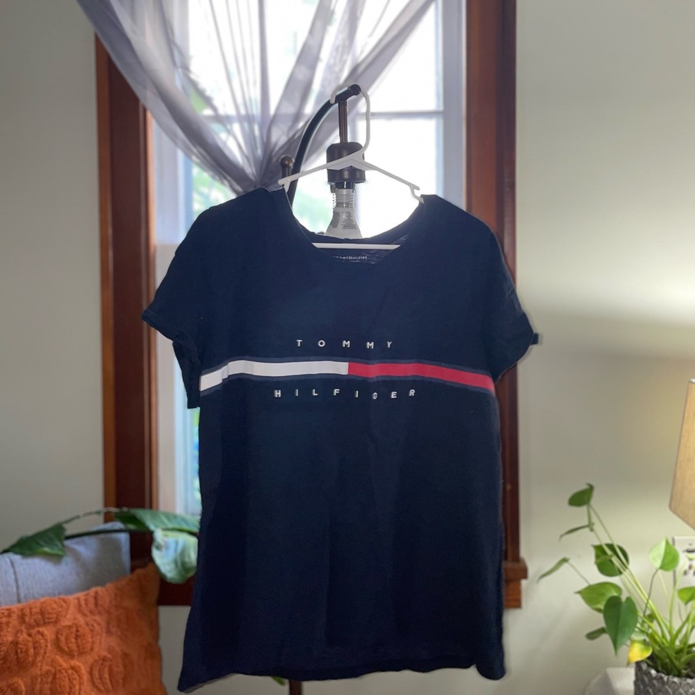 Tommy Hilfiger Navy Tee with Red and White Accents
